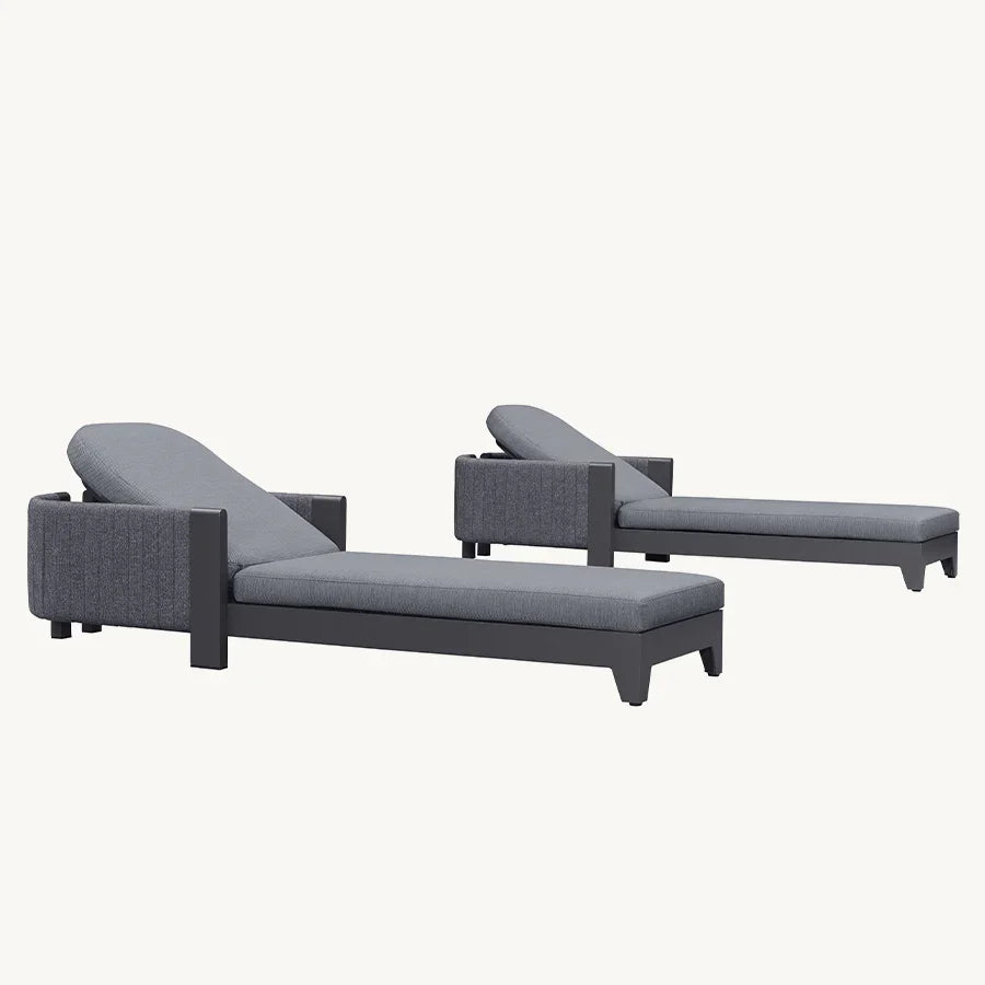 PURPLE LEAF Outdoor Chaise Lounge Chairs with Cushion Aluminum Poolside Sun Chair Adjustable Sunbathing Tanning Reclining