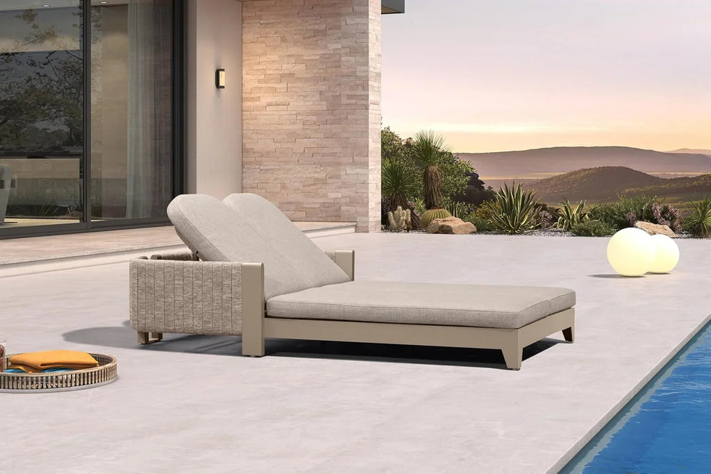 PURPLE LEAF Outdoor Chaise Lounge Chairs with Cushion Aluminum Poolside Sun Chair Adjustable Sunbathing Tanning Reclining