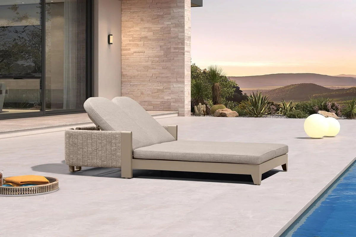 PURPLE LEAF Outdoor Chaise Lounge Chairs with Cushion Aluminum Poolside Sun Chair Adjustable Sunbathing Tanning Reclining