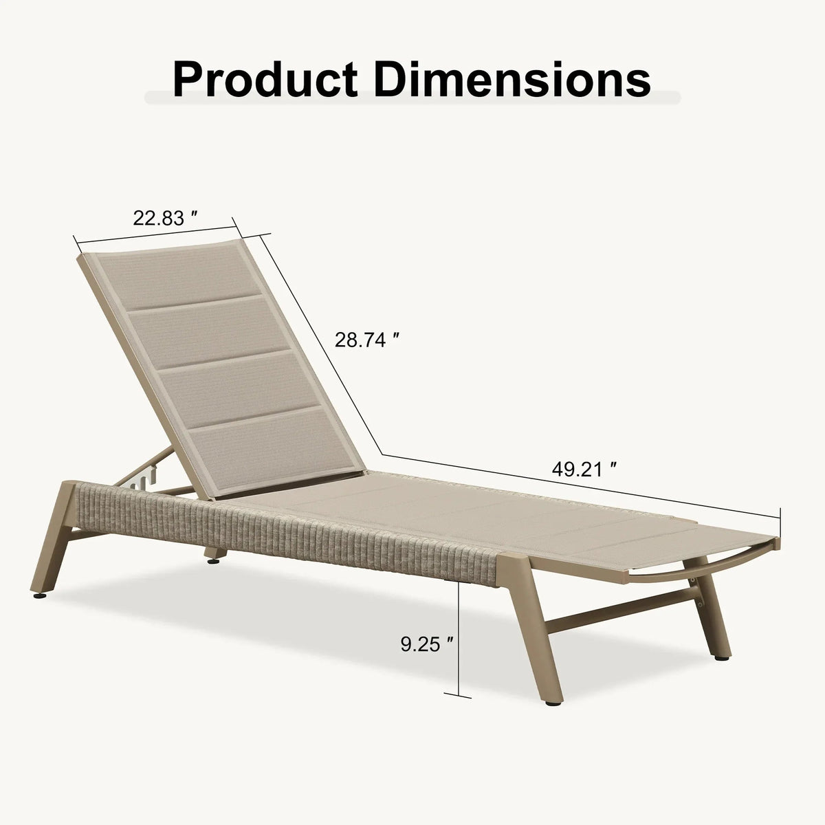 PURPLE LEAF Sanori Outdoor Chair Chaise Lounge Sun Lounges Aluminum Poolside Adjustable Reclining Patio Set of 2
