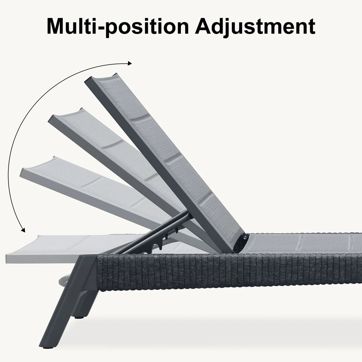 PURPLE LEAF Sanori Outdoor Chair Chaise Lounge Sun Lounges Aluminum Poolside Adjustable Reclining Patio Set of 2