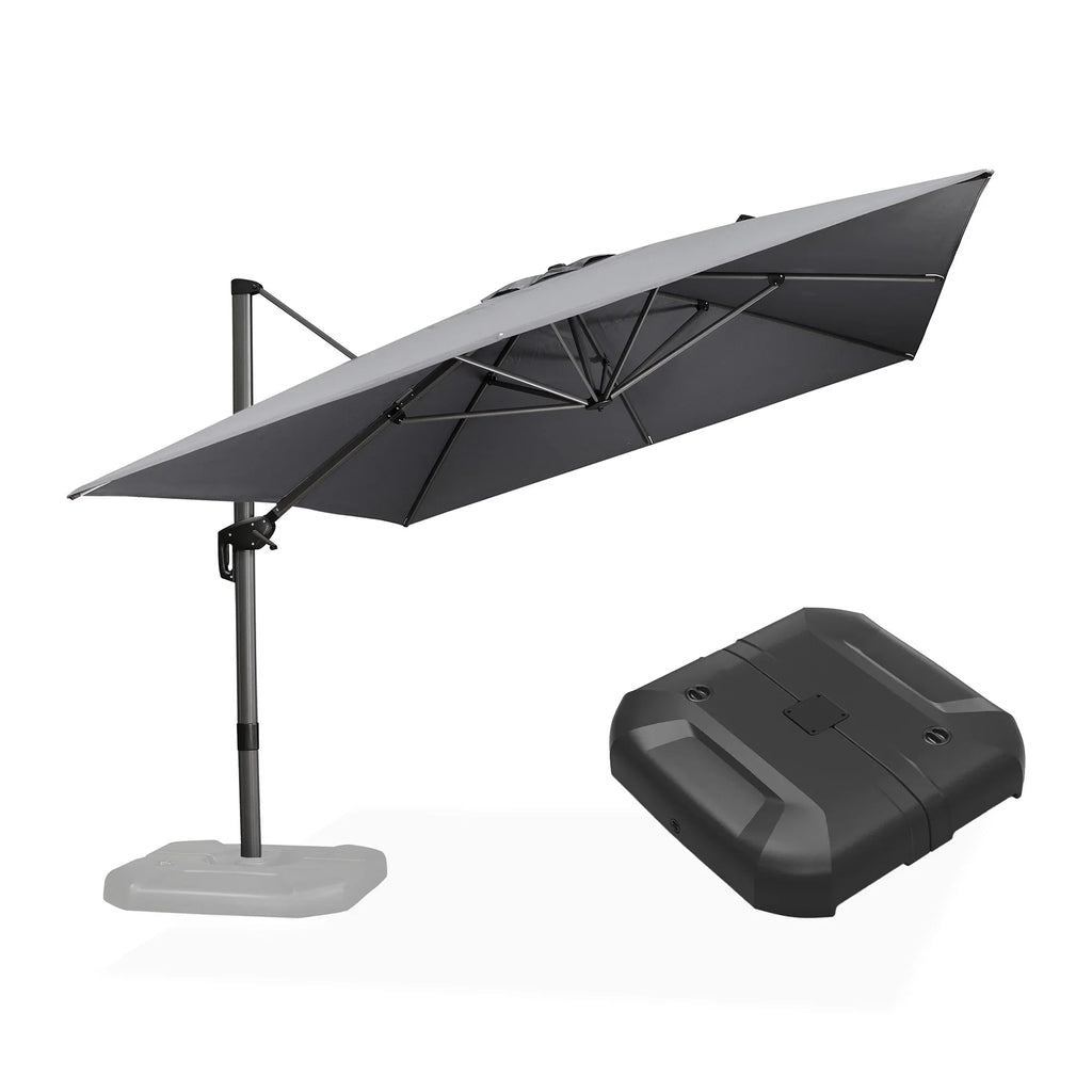 PURPLE LEAF Affordable Patio Umbrella with Base, Square and Rectangular Outdoor Umbrella