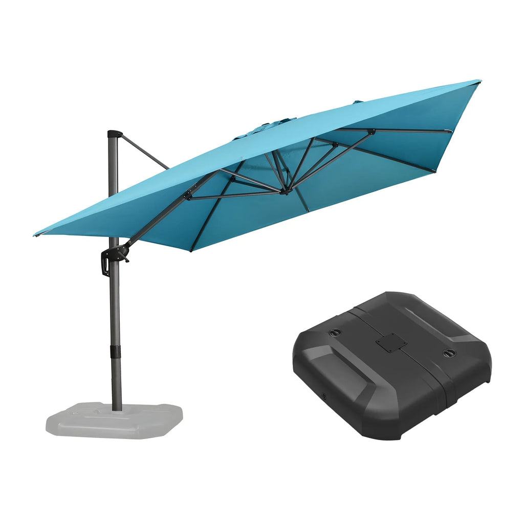 PURPLE LEAF Affordable Patio Umbrella with Base, Square and Rectangular Outdoor Umbrella
