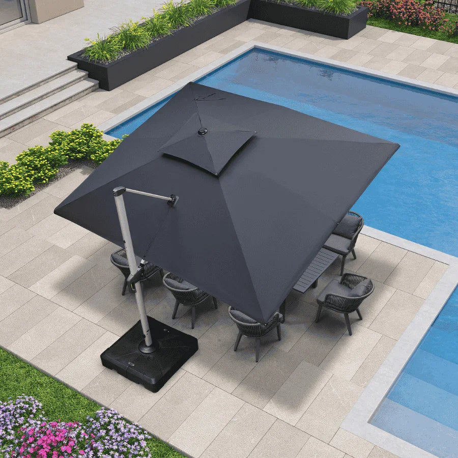 PURPLE LEAF Large Rectangular Porch Umbrella Outside Cantilever Patio Yard Umbrella
