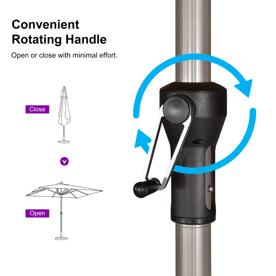 PURPLE LEAF Hailar Tilting Market Umbrella with Base Premium Outdoor Table Umbrella