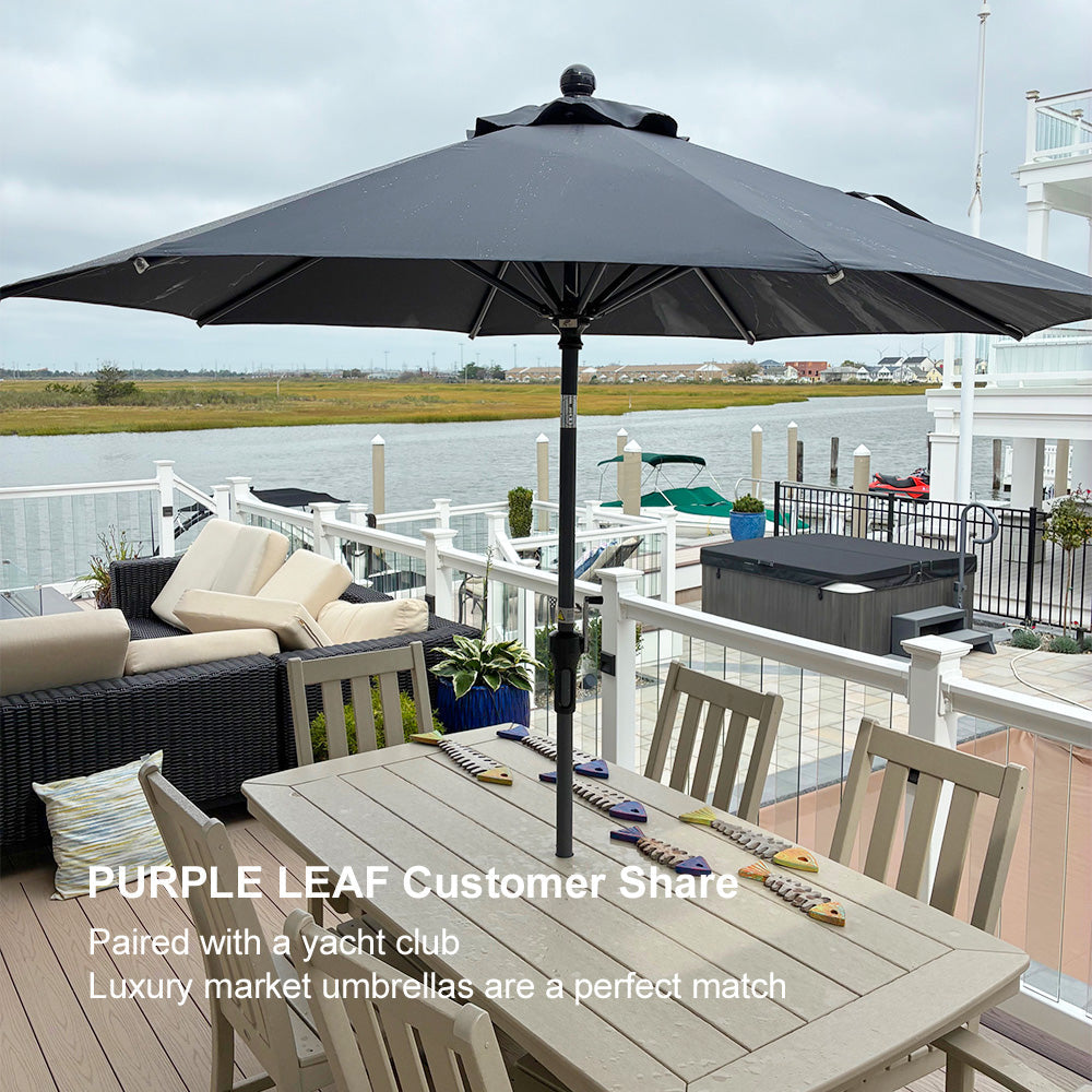 PURPLE LEAF Round Tiltable Patio Umbrella Poolside Porch Table Umbrella