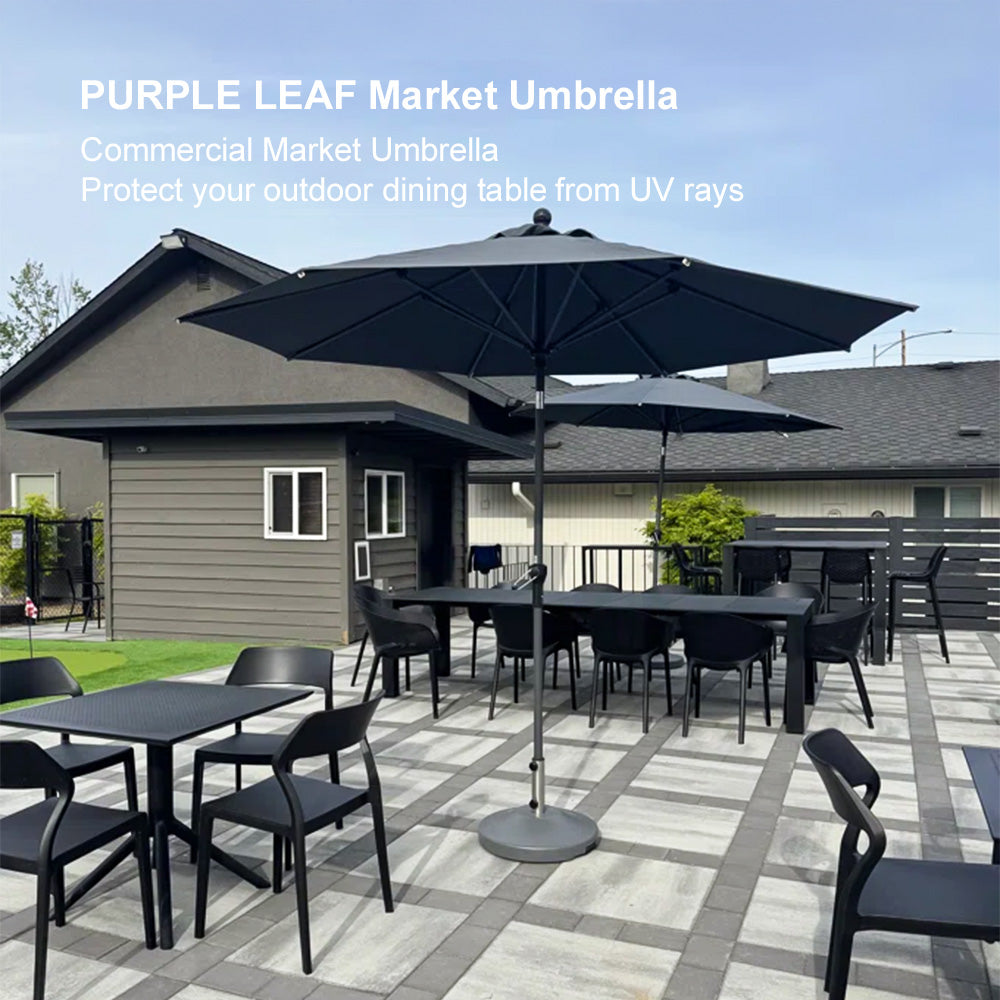 PURPLE LEAF Round Tiltable Patio Umbrella Poolside Porch Table Umbrella