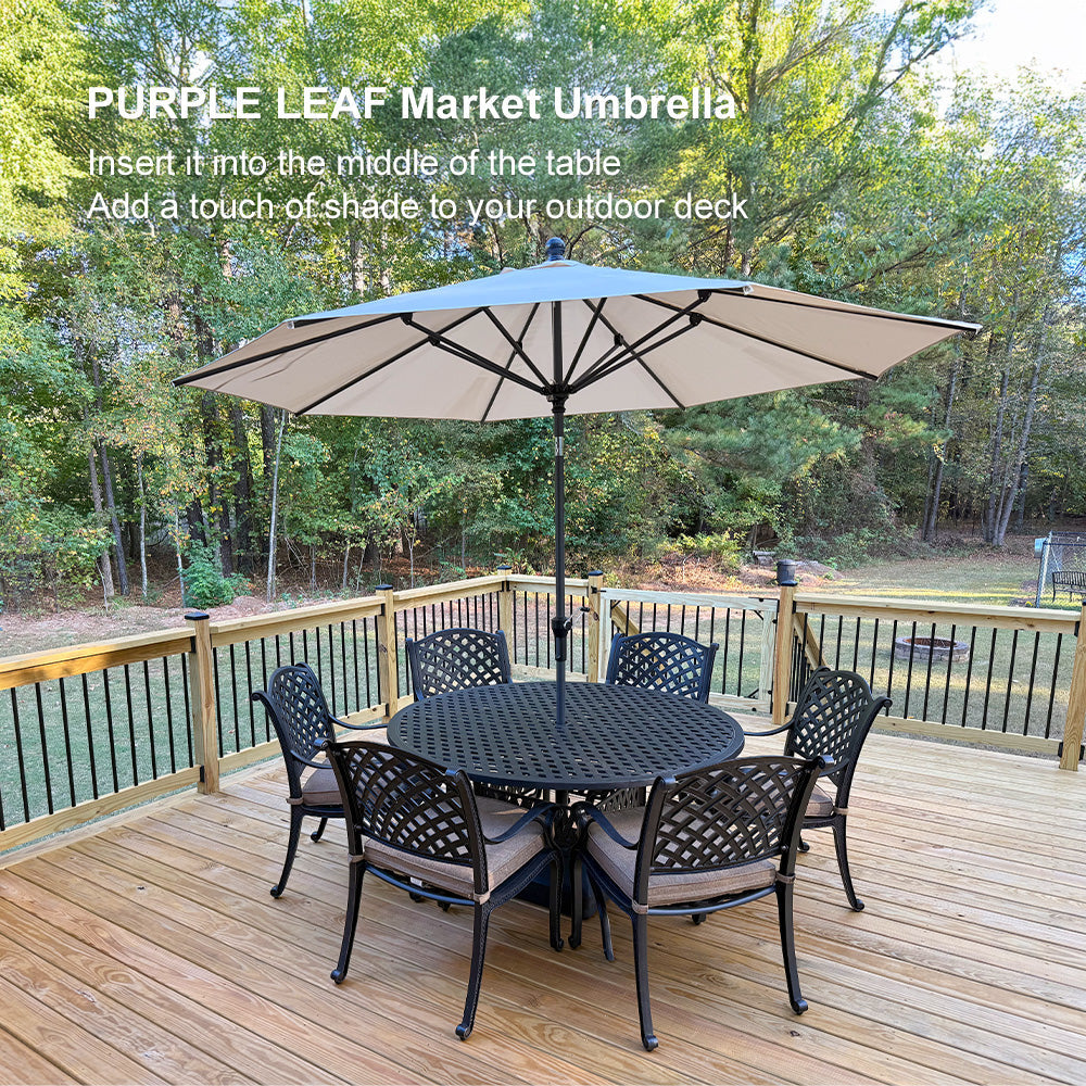 PURPLE LEAF Round Tiltable Patio Umbrella Poolside Porch Table Umbrella