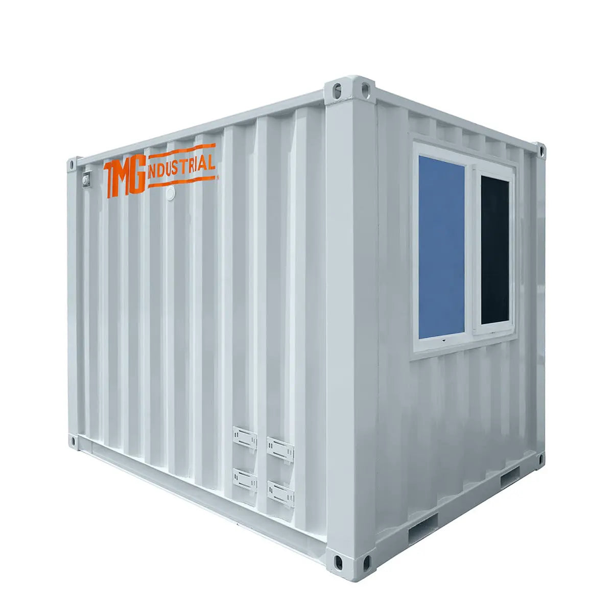 10' Custom Built Steel Container Office, 57 Sq-Ft Working Area, 3 Ergonomic Office Chairs, TMG-SCO10