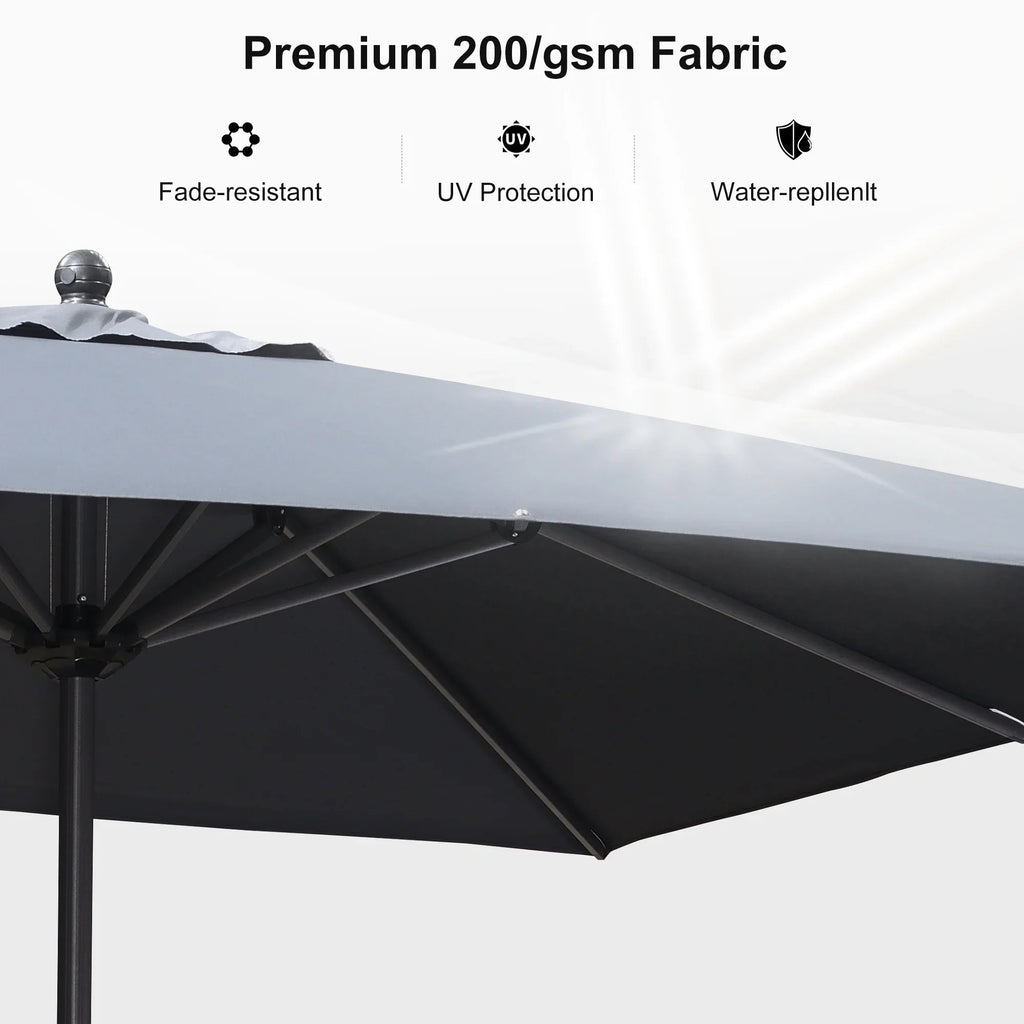 PURPLE LEAF Aluminum Patio Table Umbrella Heavy Duty Market Umbrella with Base