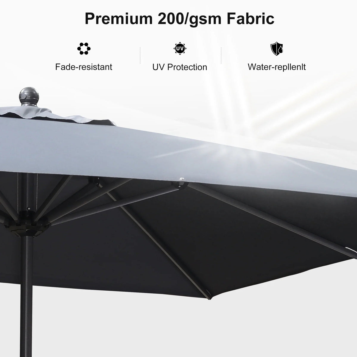 PURPLE LEAF Aluminum Patio Table Umbrella Heavy Duty Market Umbrella with Base