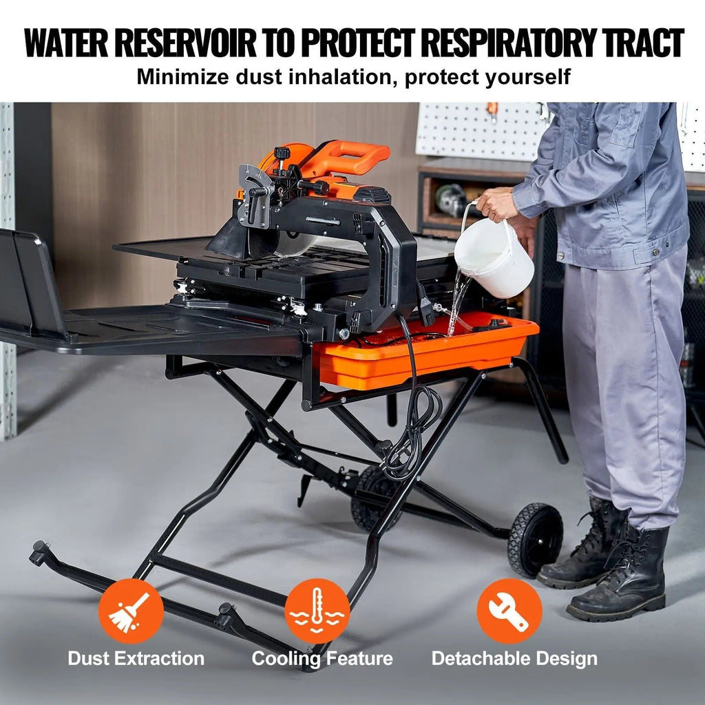 10" Wet Tile Cutter, 4500 RPM Motor, Adjustable Stand Included, Precision Cutting Performance, DOBA-WTC10