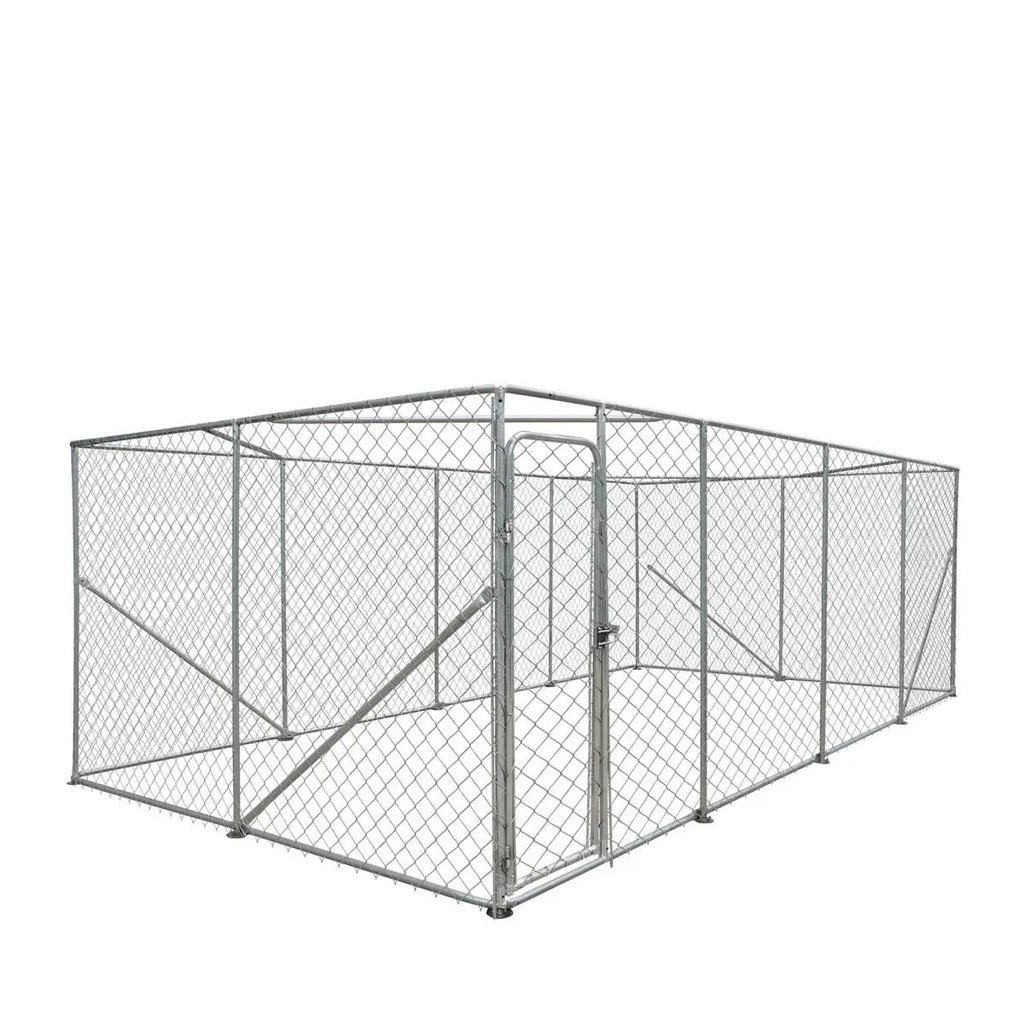 10' x 20' Outdoor Dog Kennel Playpen, Outdoor Dog Runner, Pet Exercise House, Lockable Gate, 6' Chain-Link Fence, TMG-DCP1020