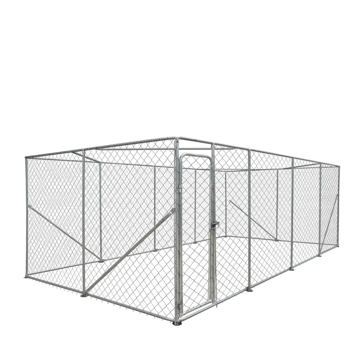 10' x 20' Outdoor Dog Kennel Playpen, Outdoor Dog Runner, Pet Exercise House, Lockable Gate, 6' Chain-Link Fence, TMG-DCP1020