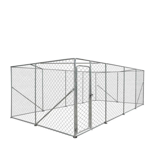 10' x 20' Outdoor Dog Kennel Playpen, Outdoor Dog Runner, Pet Exercise House, Lockable Gate, 6' Chain-Link Fence, TMG-DCP1020