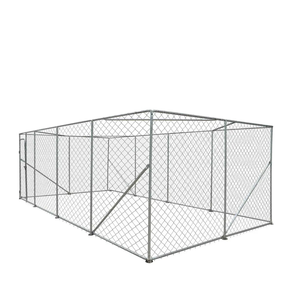 10' x 20' Outdoor Dog Kennel Playpen, Outdoor Dog Runner, Pet Exercise House, Lockable Gate, 6' Chain-Link Fence, TMG-DCP1020