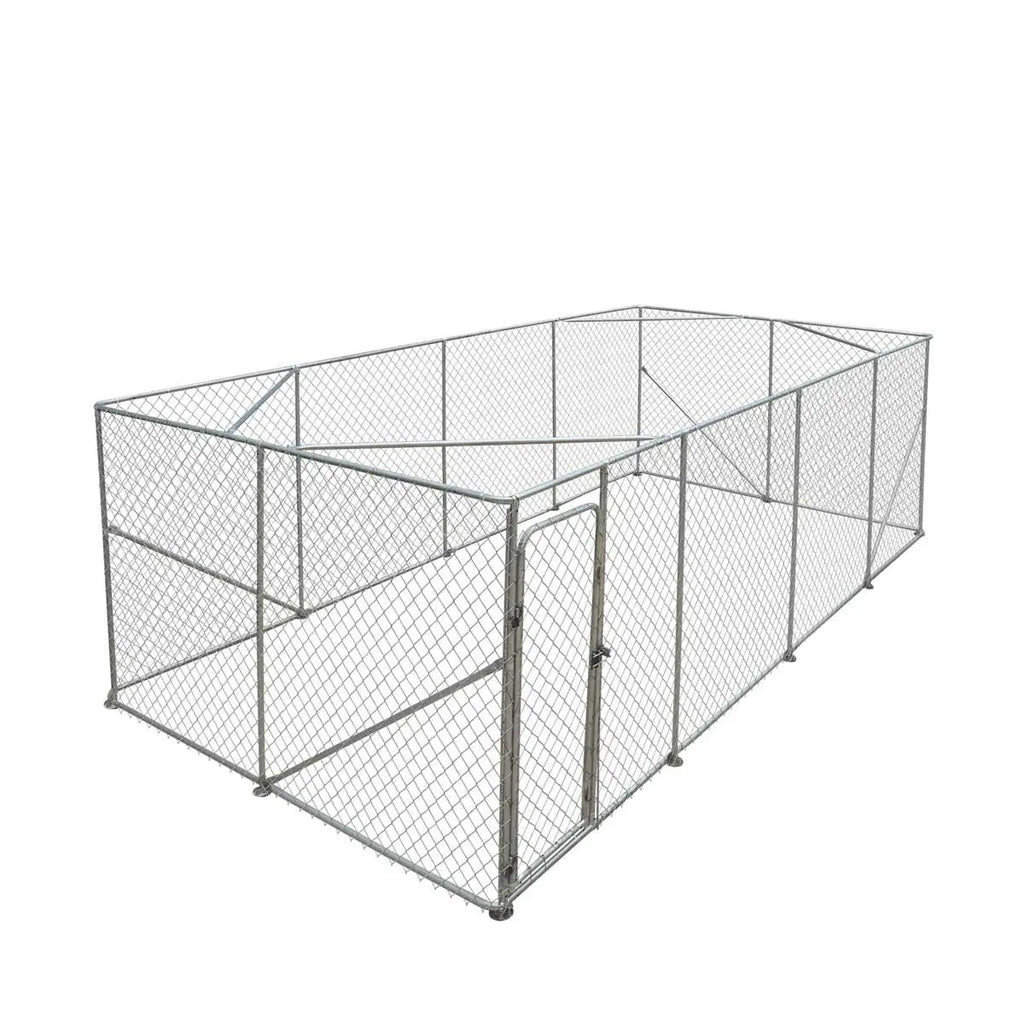 10' x 20' Outdoor Dog Kennel Playpen, Outdoor Dog Runner, Pet Exercise House, Lockable Gate, 6' Chain-Link Fence, TMG-DCP1020