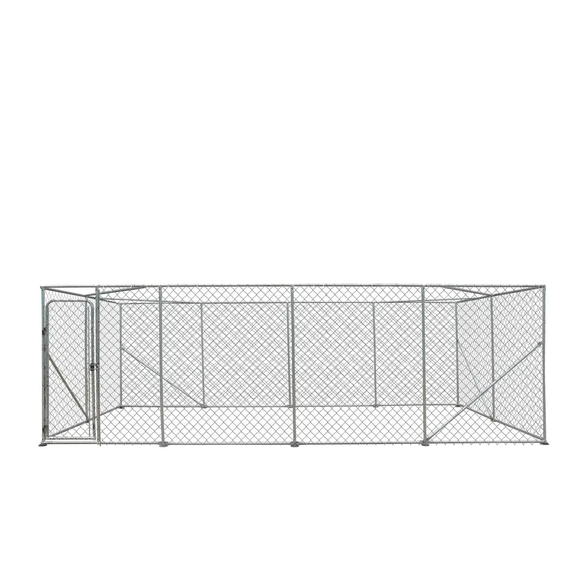 10' x 20' Outdoor Dog Kennel Playpen, Outdoor Dog Runner, Pet Exercise House, Lockable Gate, 6' Chain-Link Fence, TMG-DCP1020