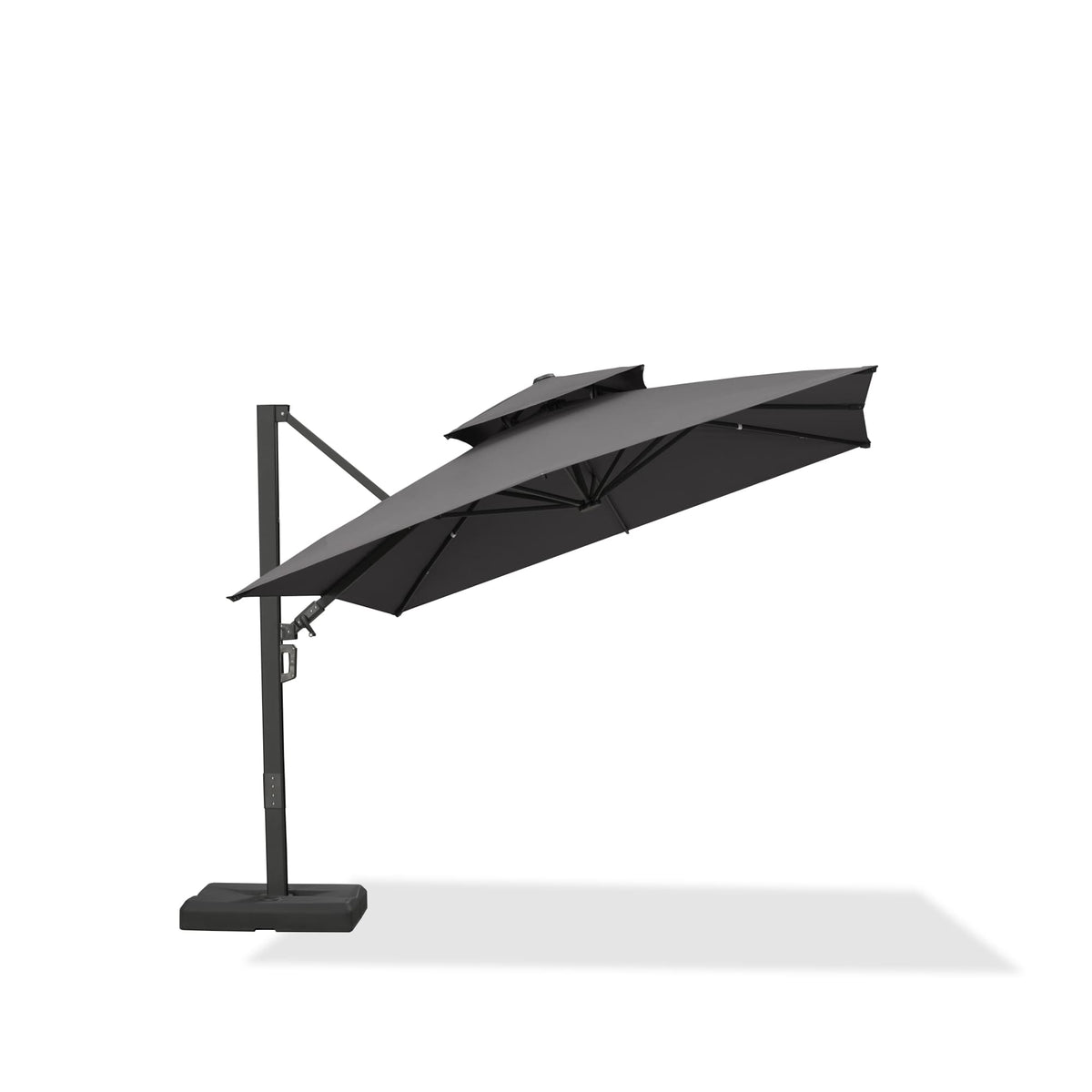 PURPLE LEAF – Parasol de terrasse déporté avec structure métallique Charcoal et toile ventilée pour cour et jardin