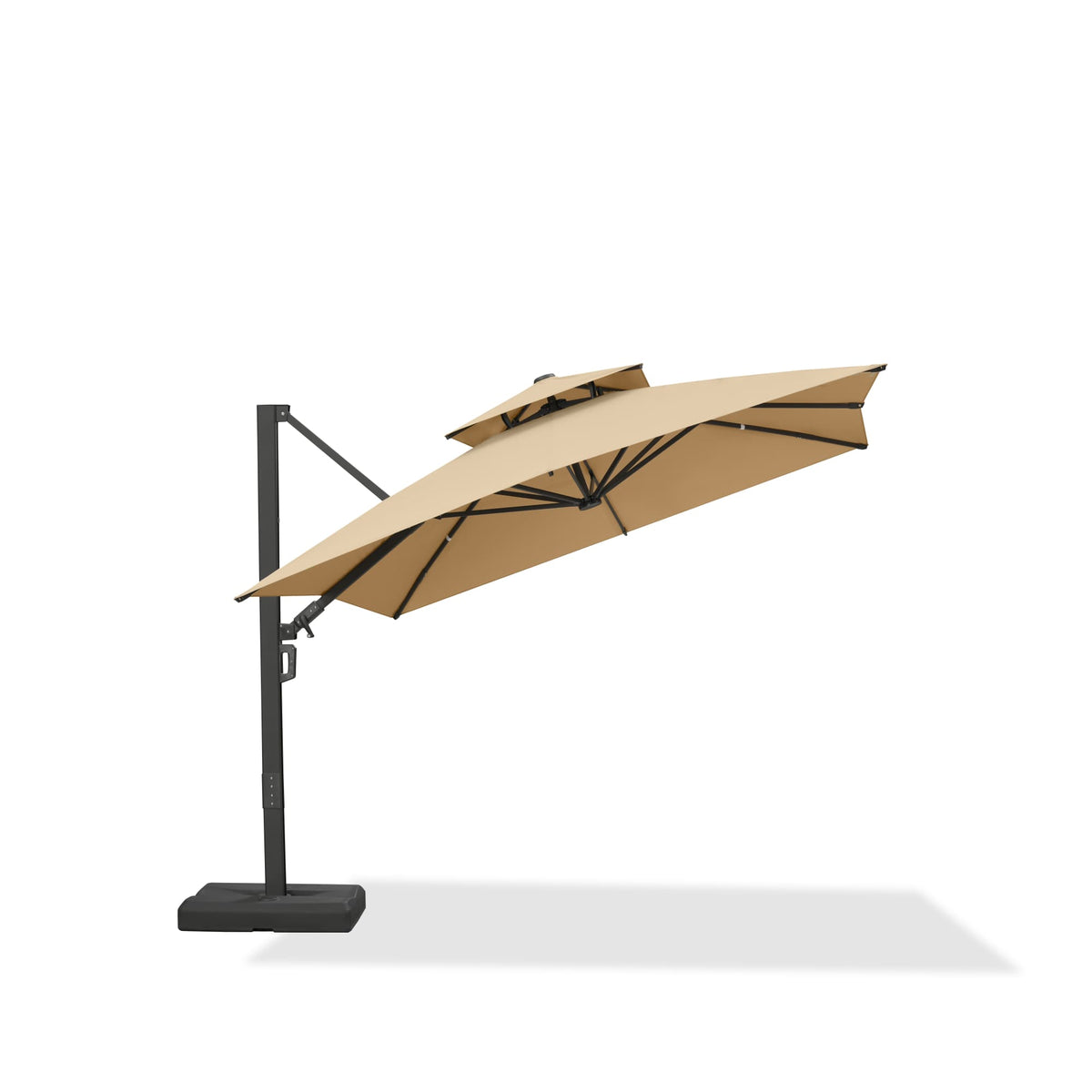 PURPLE LEAF – Parasol de terrasse déporté avec structure métallique Charcoal et toile ventilée pour cour et jardin