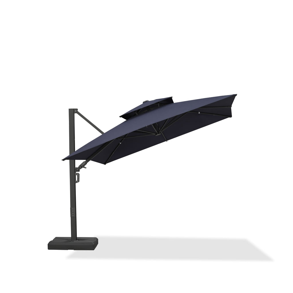PURPLE LEAF – Parasol de terrasse déporté avec structure métallique Charcoal et toile ventilée pour cour et jardin