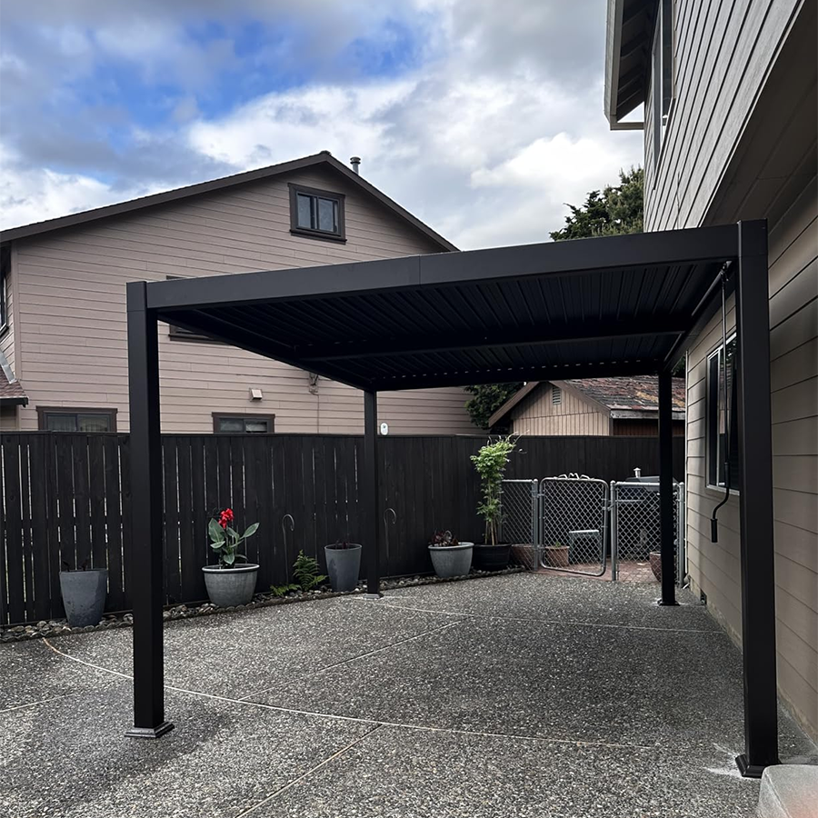 PURPLE LEAF Caesar Louvered Pergola Outdoor Adjustable Roof Modern Patio Aluminum Pergola for Deck Backyard Garden Hardtop Gazebo Bronze
