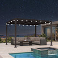 PURPLE LEAF Caesar Louvered Pergola Outdoor Adjustable Louvre Shade Modern Patio Aluminum Pergola with  Milky Lights