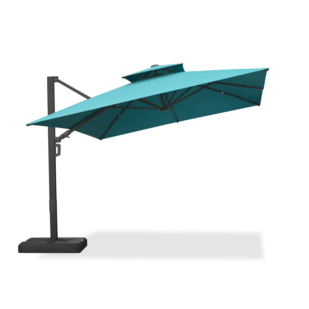 PURPLE LEAF – Parasol de terrasse déporté avec structure métallique Charcoal et toile ventilée pour cour et jardin