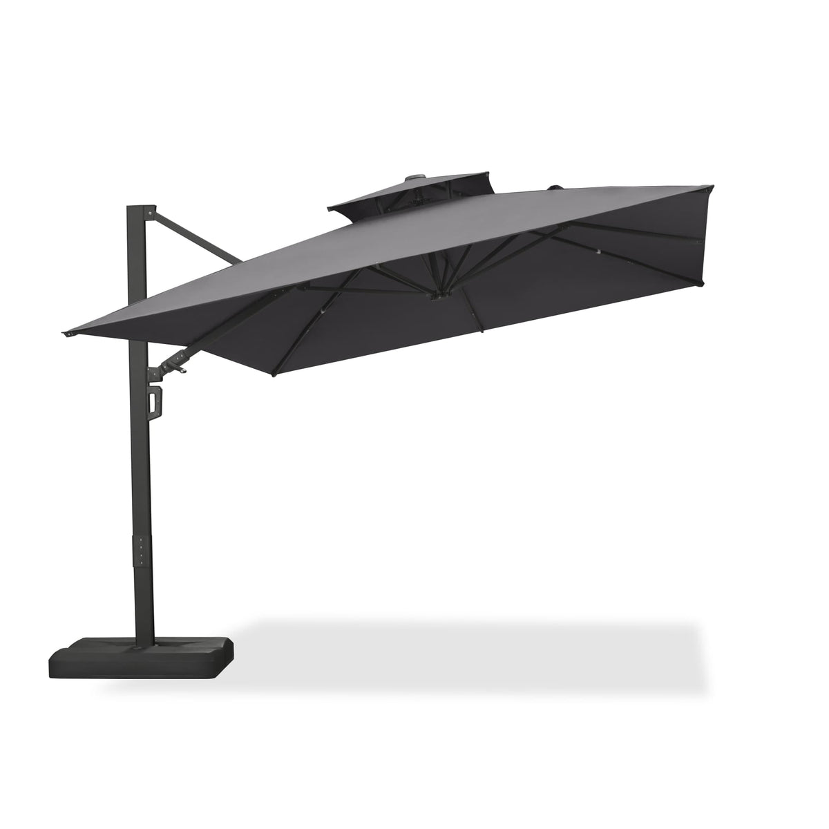 PURPLE LEAF – Parasol de terrasse déporté avec structure métallique Charcoal et toile ventilée pour cour et jardin