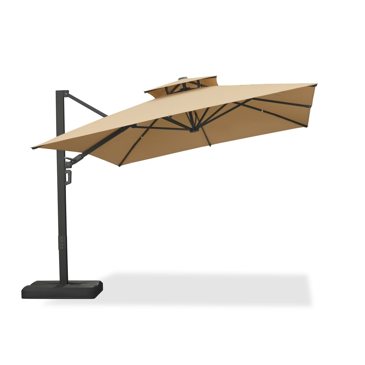 PURPLE LEAF – Parasol de terrasse déporté avec structure métallique Charcoal et toile ventilée pour cour et jardin