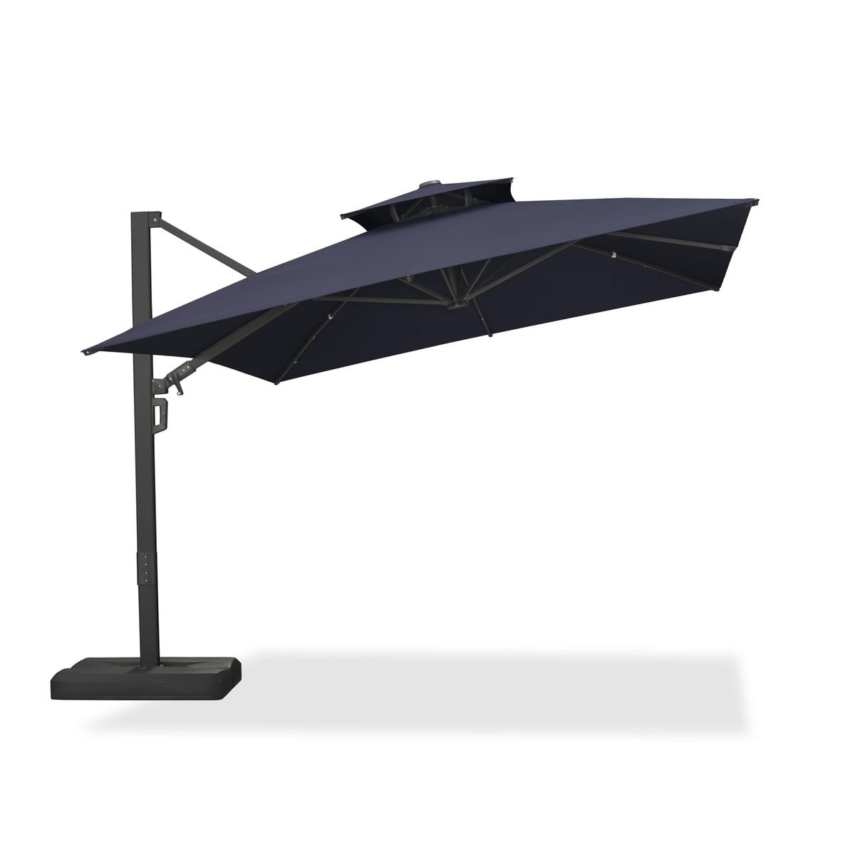 PURPLE LEAF – Parasol de terrasse déporté avec structure métallique Charcoal et toile ventilée pour cour et jardin
