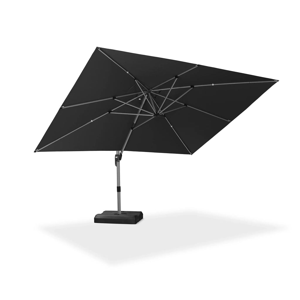 PURPLE LEAF Hailar Deluxe Aluminum Patio Umbrella with Base, Square and Rectangular Umbrella