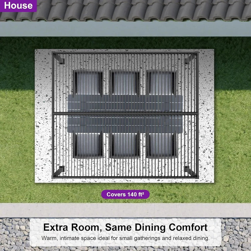 PURPLE LEAF Caesar Outdoor Louvered Pergola Patio Sun Shade Shelter with Adjustable Hardtop Patio Pergola Grey