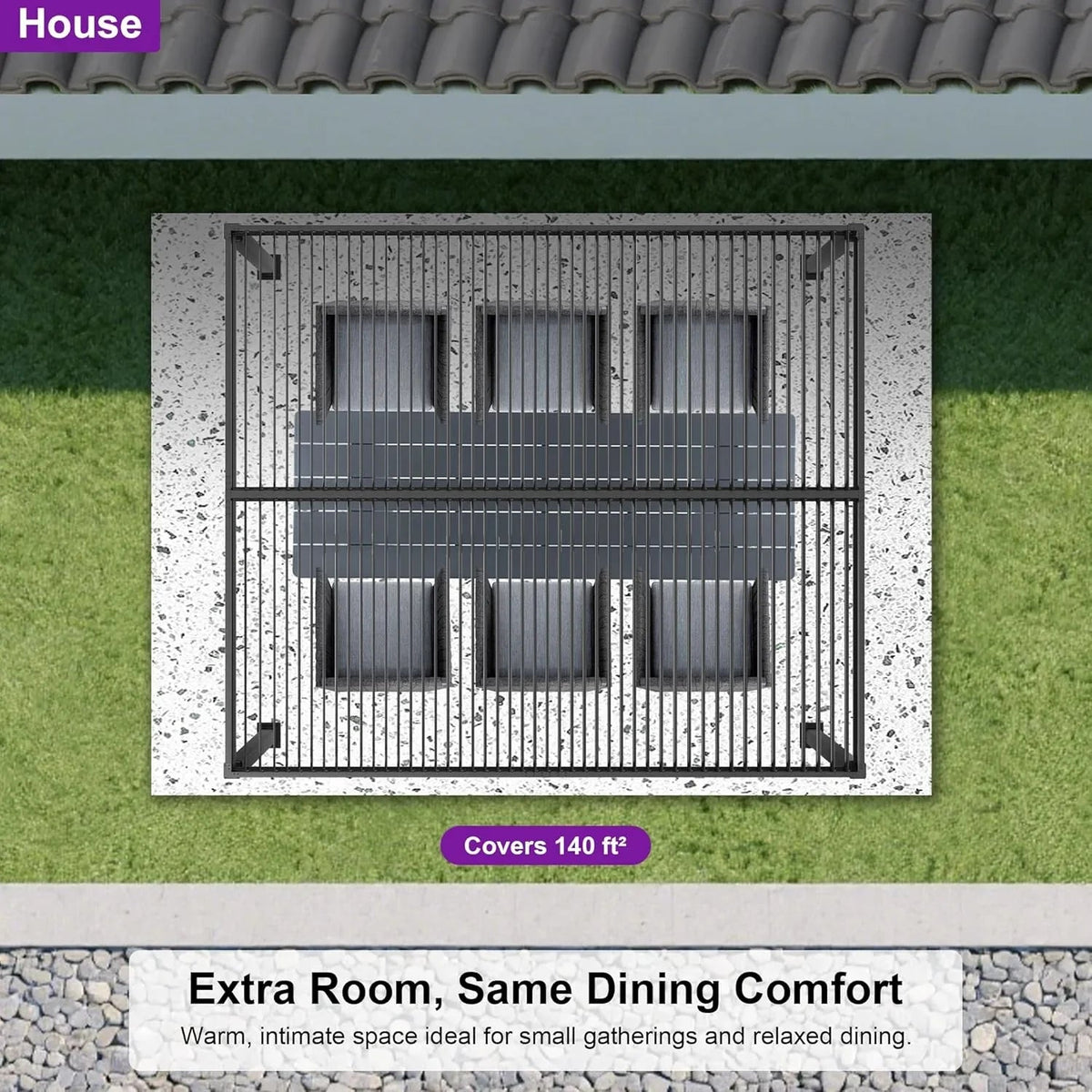 PURPLE LEAF Caesar Outdoor Louvered Pergola Patio Sun Shade Shelter with Adjustable Hardtop Patio Pergola Grey