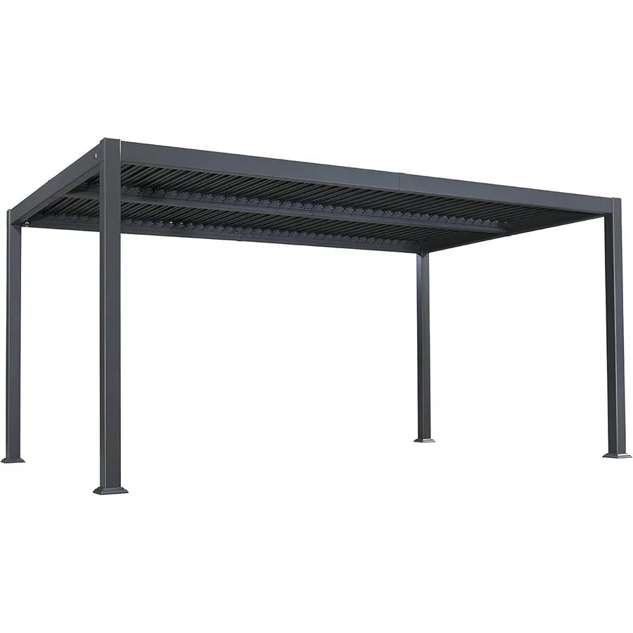 PURPLE LEAF Caesar Outdoor Louvered Pergola Patio Sun Shade Shelter with Adjustable Hardtop Patio Pergola Grey