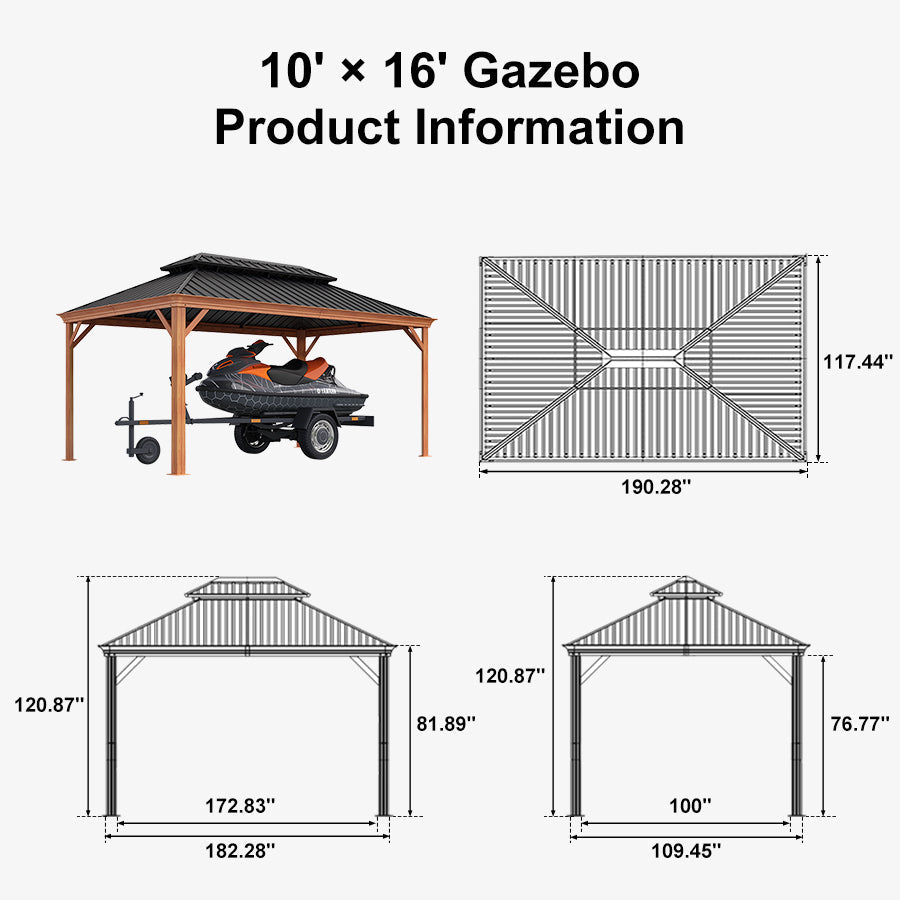 PURPLE LEAF Outdoor Aluminum Carport Heavy-Duty with Wood Grain Aluminum Frame