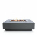 Elementi Granville Outdoor Fire Pit 60 In. X 27 In. Rectangular Concrete Propane Fire Table with Lava Rocks and Cover