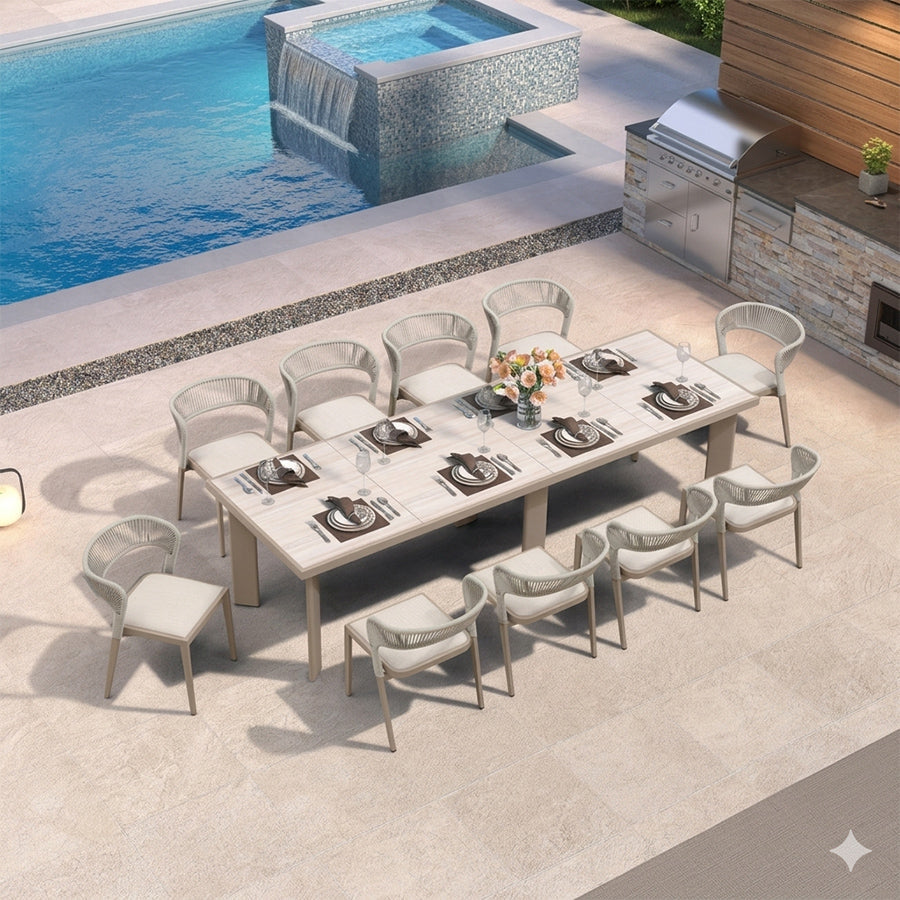PURPLE LEAF 7 / 9 / 11 pcs Outdoor Dining Set Patio Dining Furniture for Lawn Backyard Deck Brown