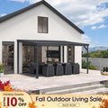PURPLE LEAF Lean to Gazebo Metal Roof Patio Cover Built-in Drain Slots Wall Mounted Gazebo for Outdoor Extension