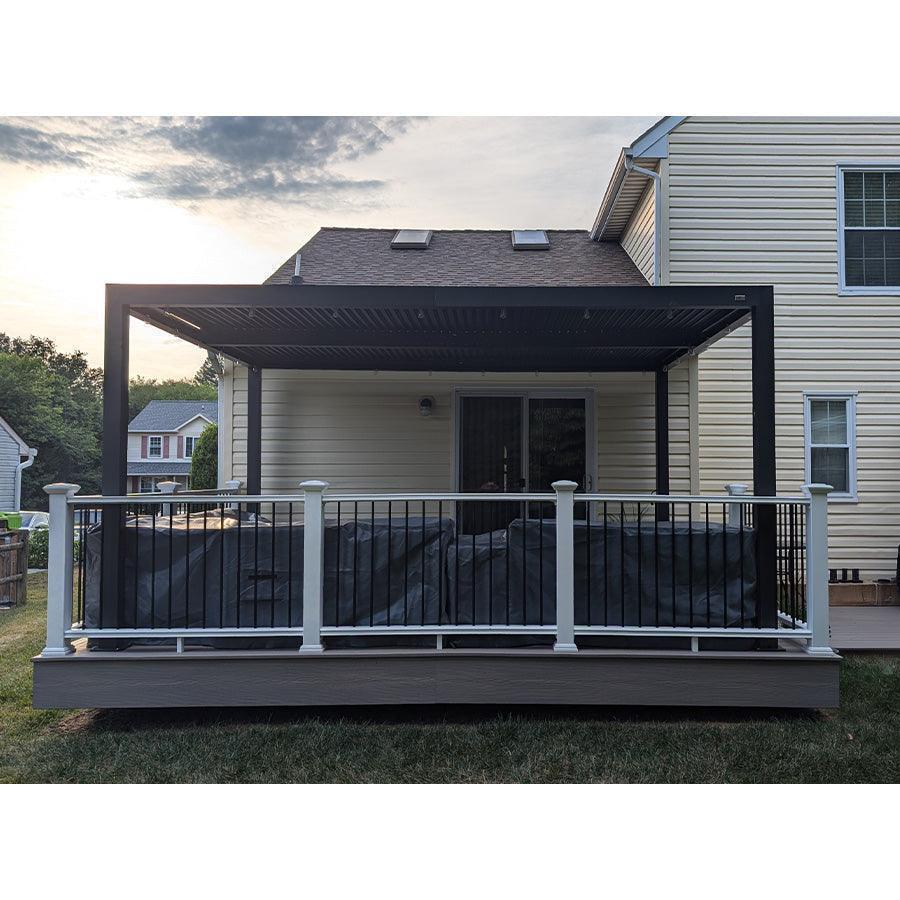 PURPLE LEAF Athena Louvered Pergola Outdoor Aluminum Pergola with Adjustable Roof for Deck Backyard Garden Hardtop Gazebo