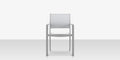 Fusion Dining Arm Chair - Kessler Silver Frame / Cloud Gray Sling