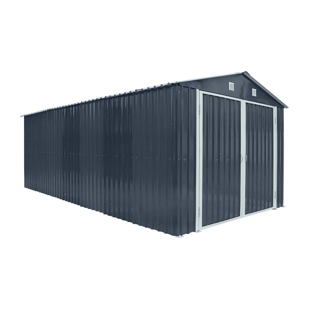 TMG Heavy Series™ 10' x 20' Metal Garage Shed with Double Front Doors and Side Entry Door, 8' Peak Height TMG-MS1020B