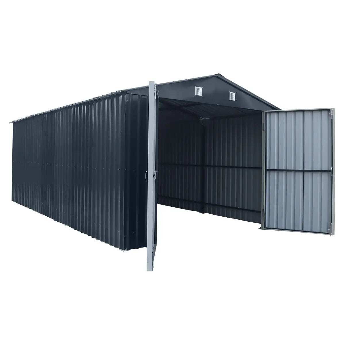 TMG Heavy Series™ 10' x 20' Metal Garage Shed with Double Front Doors and Side Entry Door, 8' Peak Height TMG-MS1020B