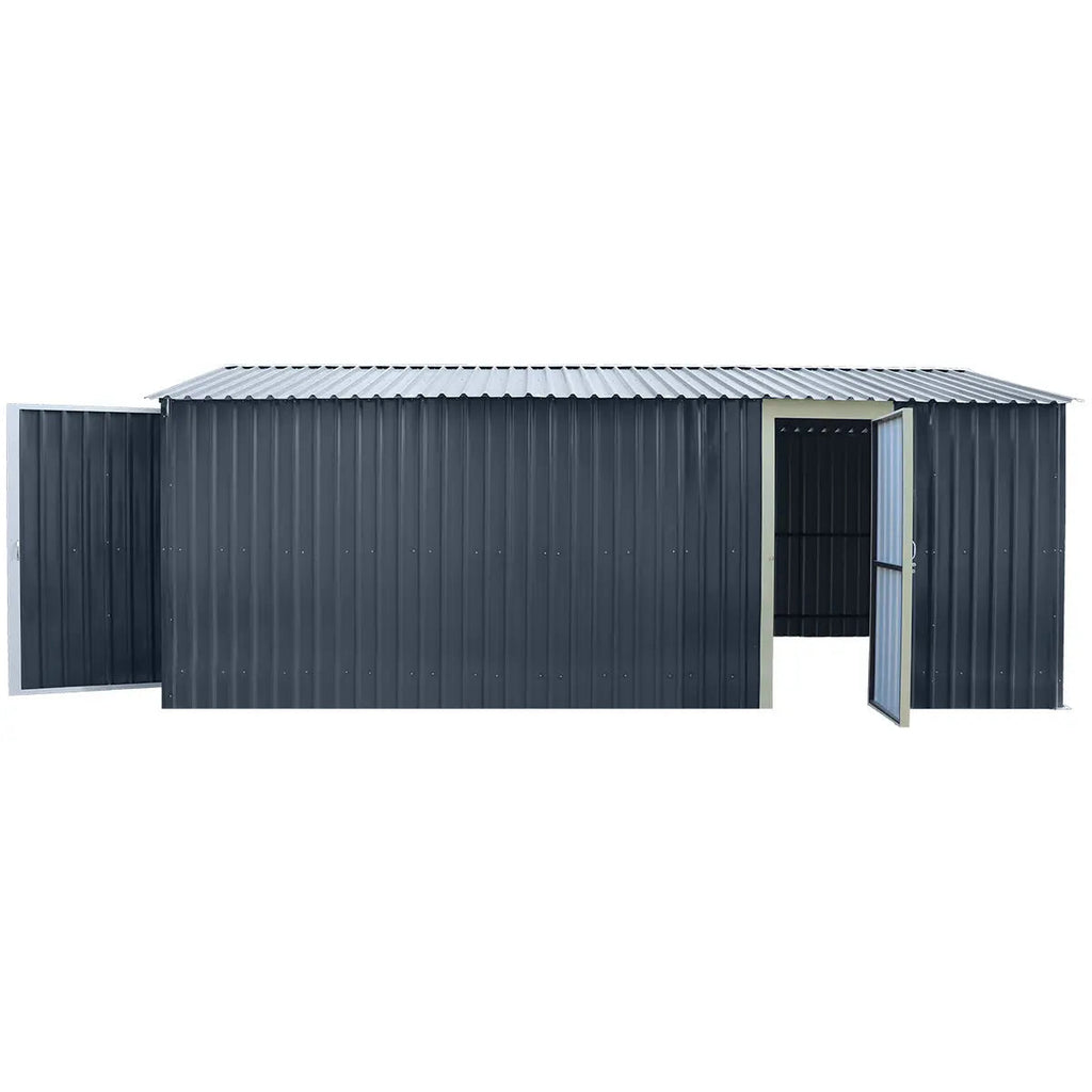 TMG Heavy Series™ 10' x 20' Metal Garage Shed with Double Front Doors and Side Entry Door, 8' Peak Height TMG-MS1020B