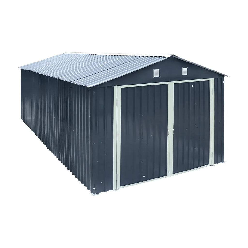 TMG Heavy Series™ 10' x 20' Metal Garage Shed with Double Front Doors and Side Entry Door, 8' Peak Height TMG-MS1020B