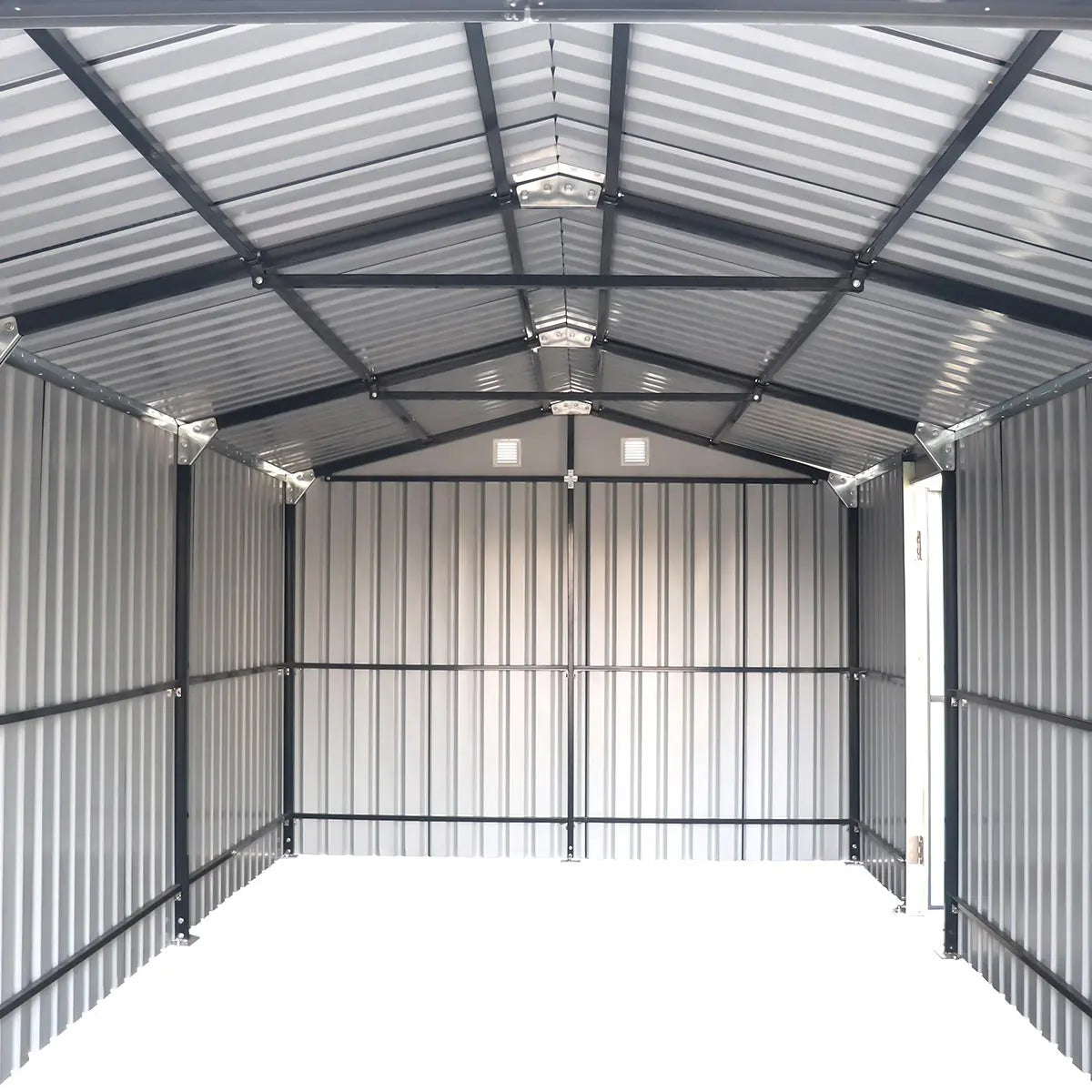 TMG Heavy Series™ 10' x 20' Metal Garage Shed with Double Front Doors and Side Entry Door, 8' Peak Height TMG-MS1020B