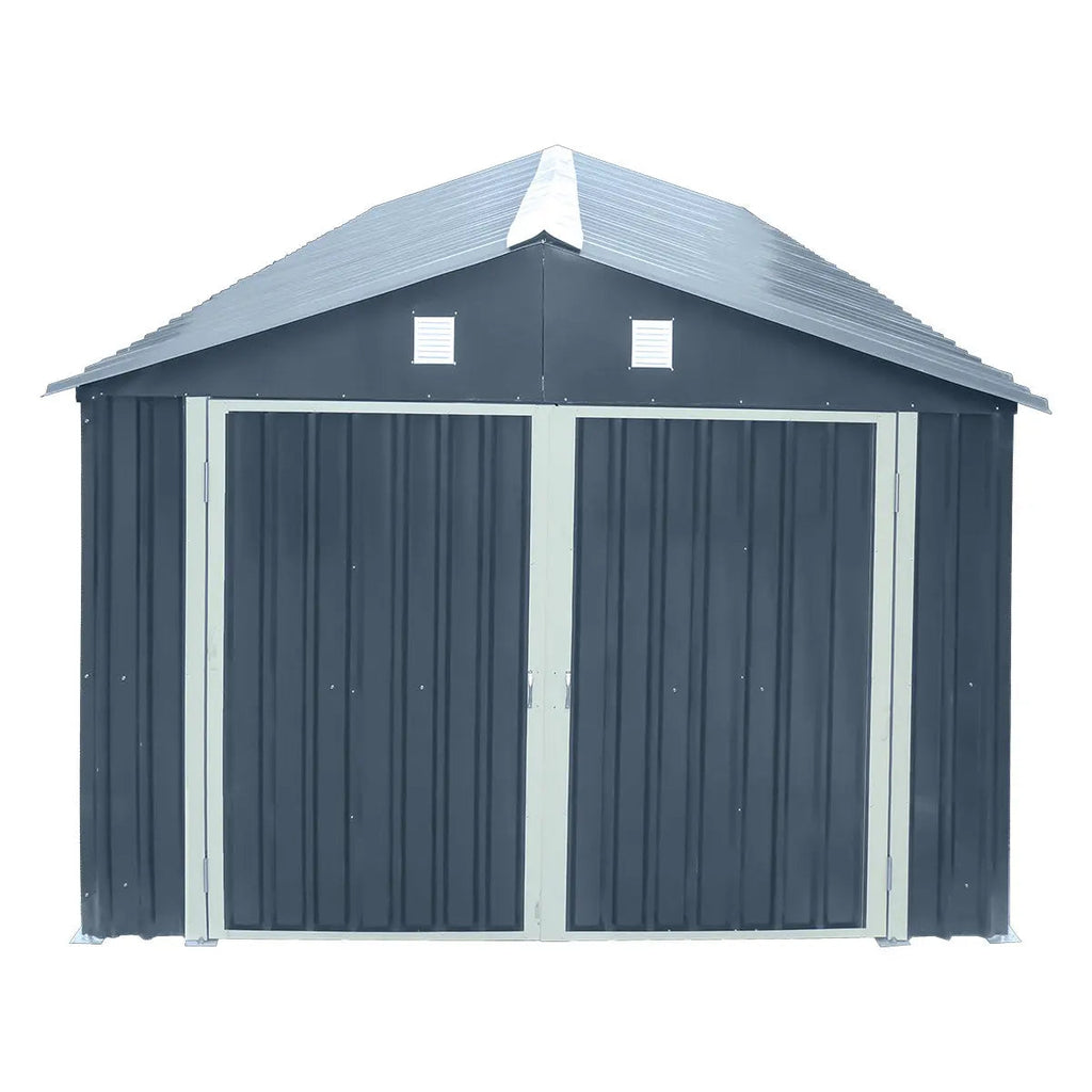 TMG Heavy Series™ 10' x 20' Metal Garage Shed with Double Front Doors and Side Entry Door, 8' Peak Height TMG-MS1020B