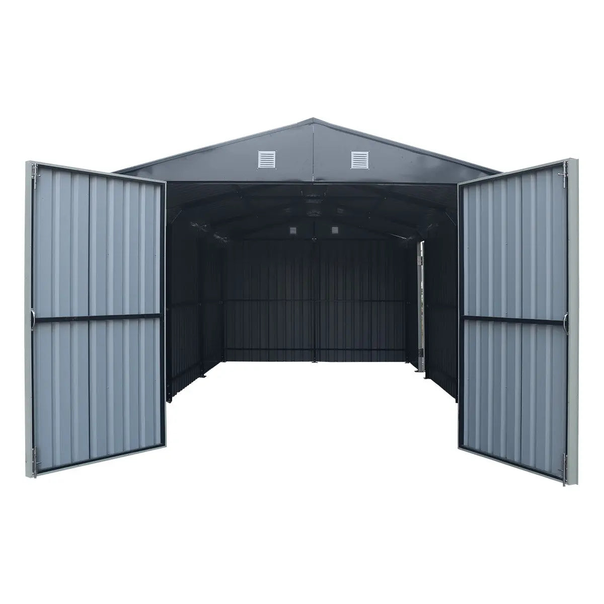 TMG Heavy Series™ 10' x 20' Metal Garage Shed with Double Front Doors and Side Entry Door, 8' Peak Height TMG-MS1020B