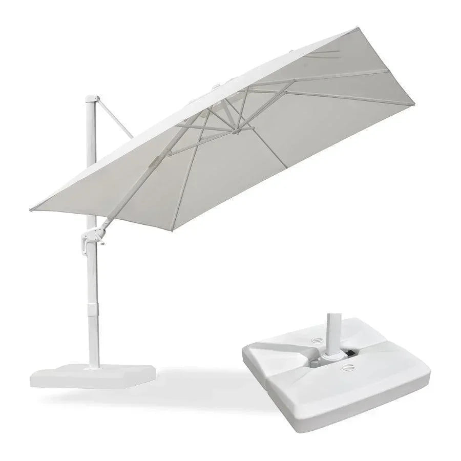 PURPLE LEAF Outdoor Patio Umbrella with Base, Best White Cantilever Umbrellas