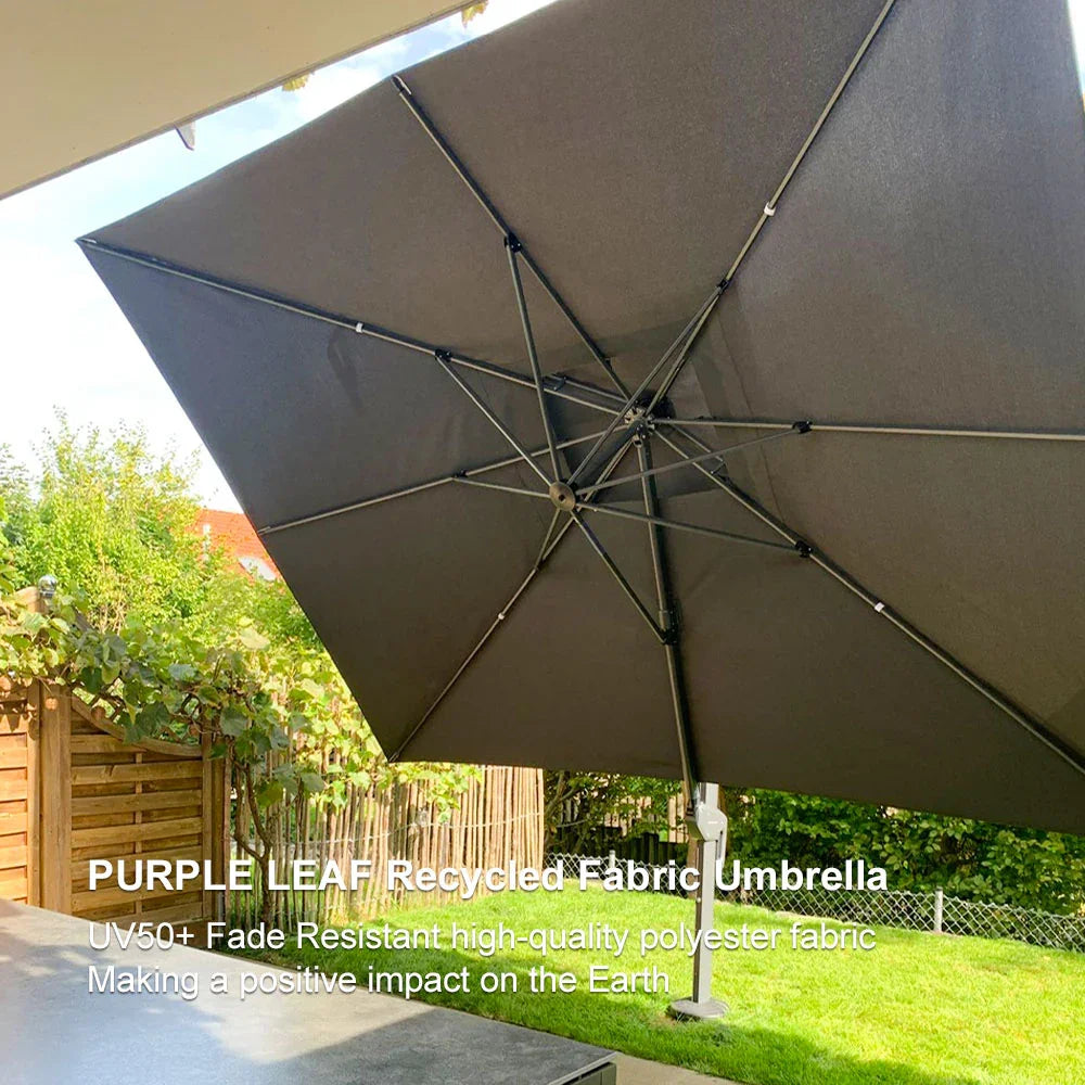 PURPLE LEAF Eco-friendly Fade Resistant Patio Umbrella High Quality Cantilever Umbrella